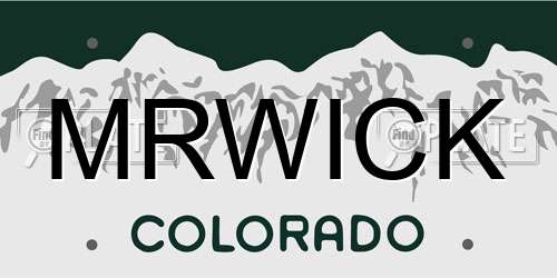 MRWICK Colorado License Plate
