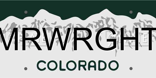 MRWRGHT Colorado License Plate