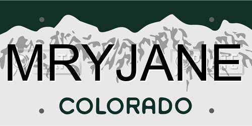 MRYJANE Colorado License Plate