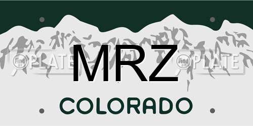 MRZ Colorado License Plate
