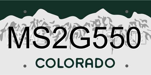 MS2G550 Colorado License Plate