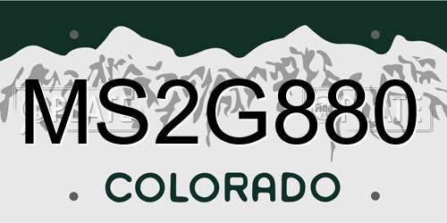 MS2G880 Colorado License Plate