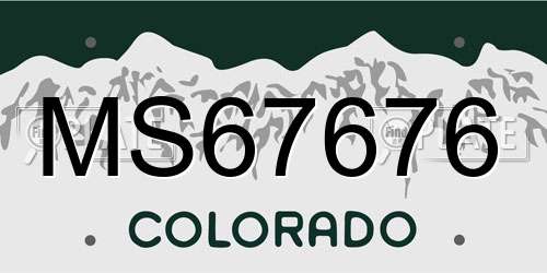 MS67676 Colorado License Plate