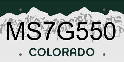 MS7G550 Colorado License Plate