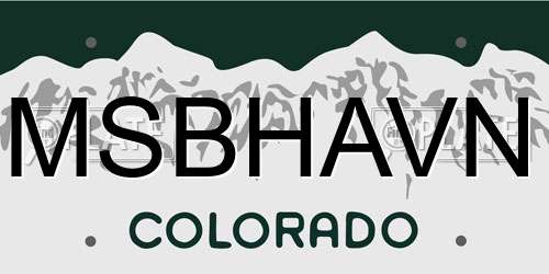 MSBHAVN Colorado License Plate