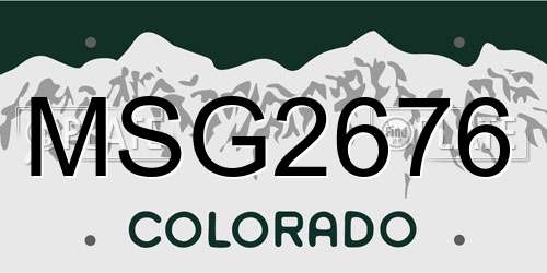 MSG2676 Colorado License Plate