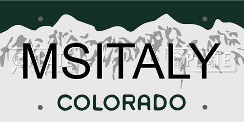MSITALY Colorado License Plate