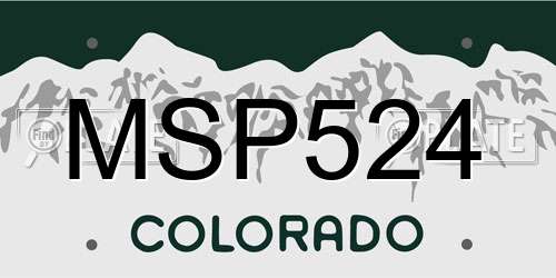 MSP524 Colorado License Plate