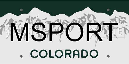MSPORT Colorado License Plate