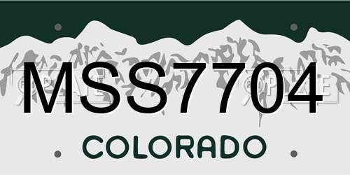 MSS7704 Colorado License Plate