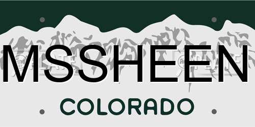 MSSHEEN Colorado License Plate