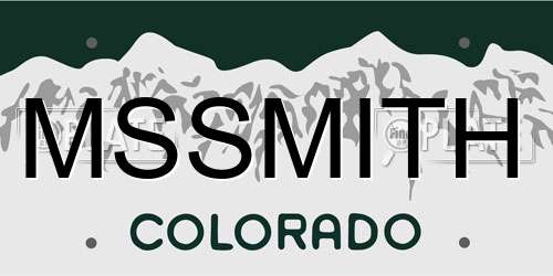 MSSMITH Colorado License Plate