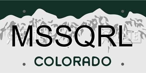 MSSQRL Colorado License Plate