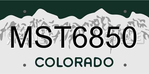 MST6850 Colorado License Plate