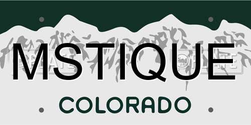 MSTIQUE Colorado License Plate