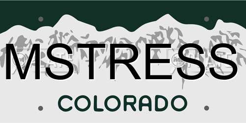 MSTRESS Colorado License Plate