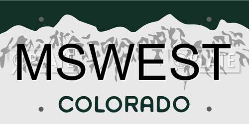 MSWEST Colorado License Plate