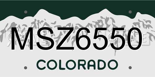 MSZ6550 Colorado License Plate