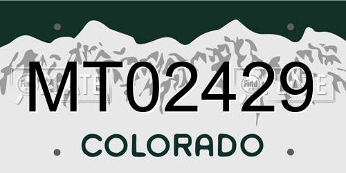 MT02429 Colorado License Plate