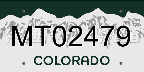 MT02479 Colorado License Plate