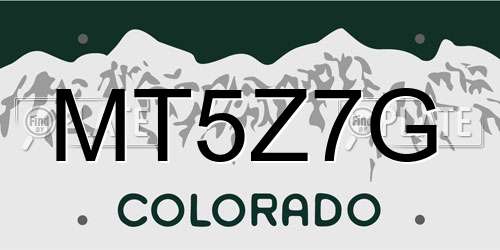 MT5Z7G Colorado License Plate