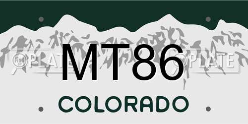 MT86 Colorado License Plate