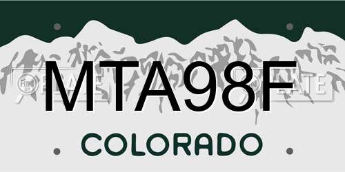 MTA98F Colorado License Plate