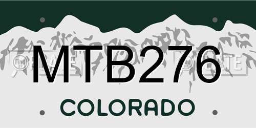 MTB276 Colorado License Plate
