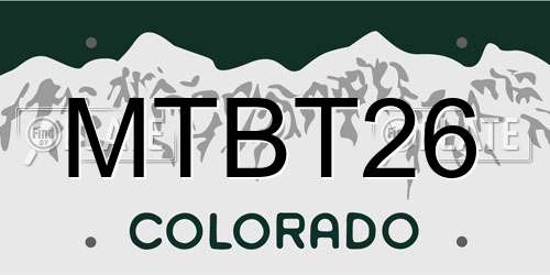 MTBT26 Colorado License Plate