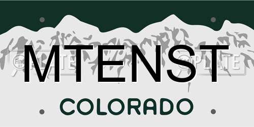 MTENST Colorado License Plate