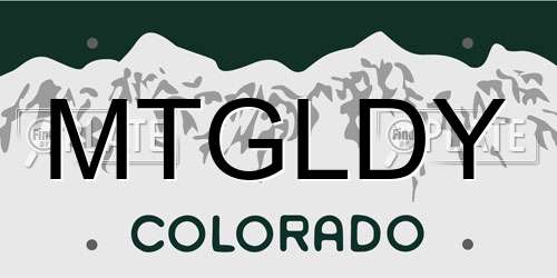 MTGLDY Colorado License Plate