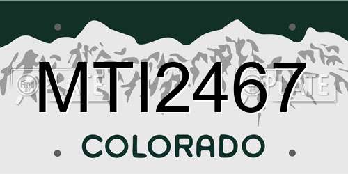 MTI2467 Colorado License Plate