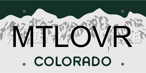 MTLOVR Colorado License Plate