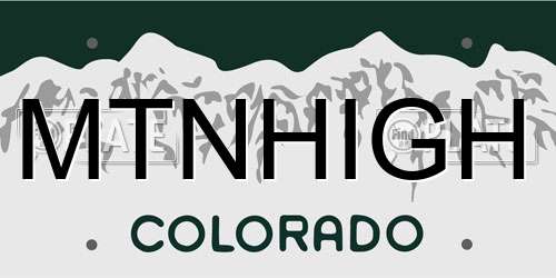 MTNHIGH Colorado License Plate