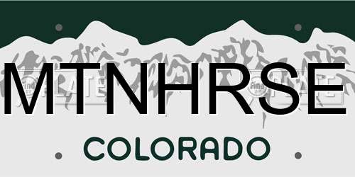 MTNHRSE Colorado License Plate