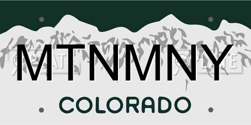 MTNMNY Colorado License Plate
