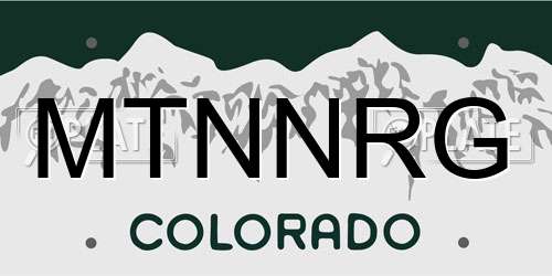 MTNNRG Colorado License Plate