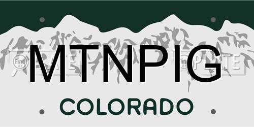 MTNPIG Colorado License Plate