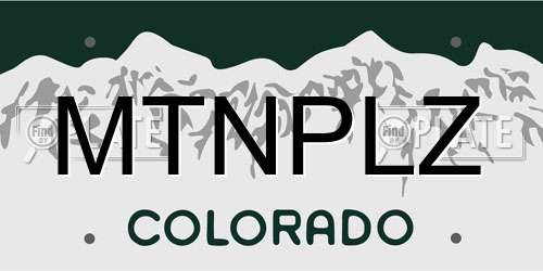 MTNPLZ Colorado License Plate