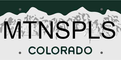 MTNSPLS Colorado License Plate