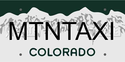 MTNTAXI Colorado License Plate
