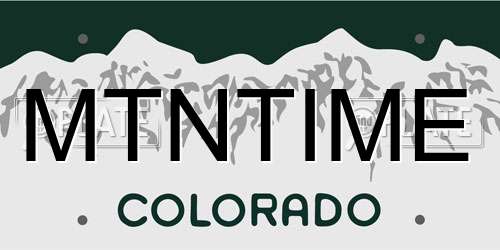MTNTIME Colorado License Plate
