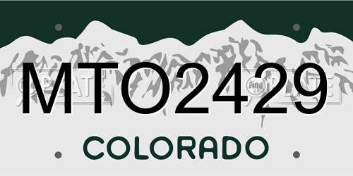 MTO2429 Colorado License Plate