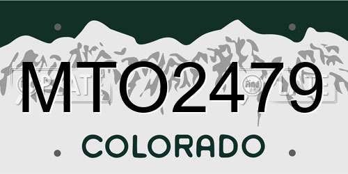 MTO2479 Colorado License Plate