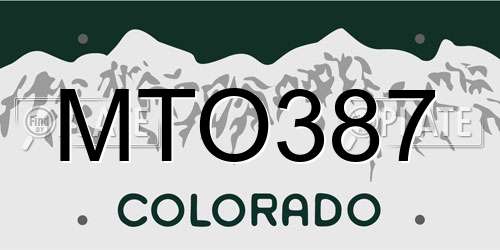 MTO387 Colorado License Plate
