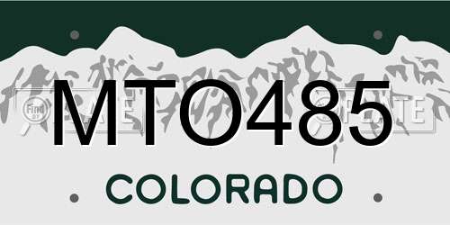 MTO485 Colorado License Plate