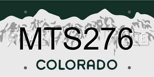 MTS276 Colorado License Plate