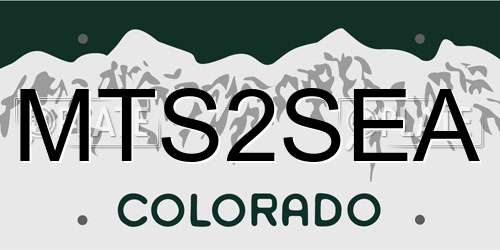MTS2SEA Colorado License Plate