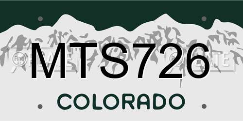 MTS726 Colorado License Plate