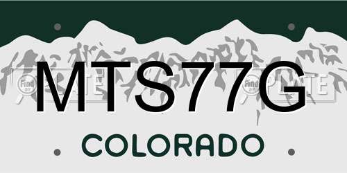 MTS77G Colorado License Plate